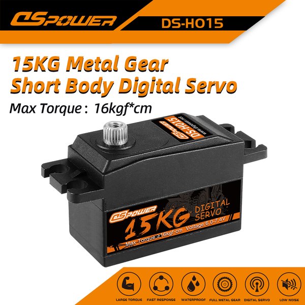 DSpower 15KG grand couple métal engrenage numérique profil bas Servo pour hélicoptère avion 1/8 1/10 RC voiture TRX4 slash scx10 arrma