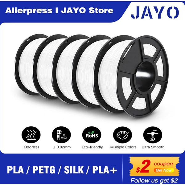 JAYO PLA/PLA META/PETG/SEIDE/PLA+/Holz/ABS/Marmor 3D-Druckerfilament 1,75 mm 5 kg 3D-Druckmaterialien für 3D-Drucker und 3D-Stift