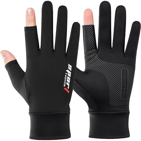 Men's Summer Fishing Gloves Ice Silk Non-Slip Sun Protection Cycling Gloves Thin Anti-UV Outdoor Sports Motorcycle Gloves