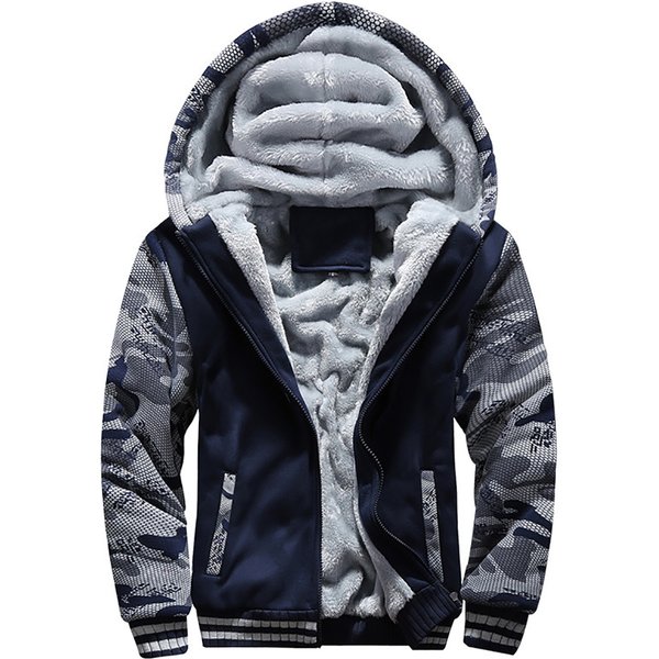 Männer Winter Jacke Camouflage Verdicken Jacken Mit Kapuze Fleece Langarm Unten Jacke Mann Casual Streetwear männer Kleidung