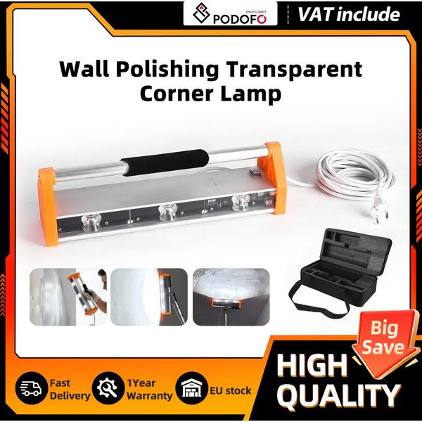 Podofo 155-Grad-Ultra-Weitwinkel-LED-Schleifstrahler 2600 2200 Lumen Doppel- und Dreifach-LED-Perlen Wandpolier-Arbeitsleuchte für Renovierung, Malerei, Wandabnahme, Inspektion, Hilfswerkzeug