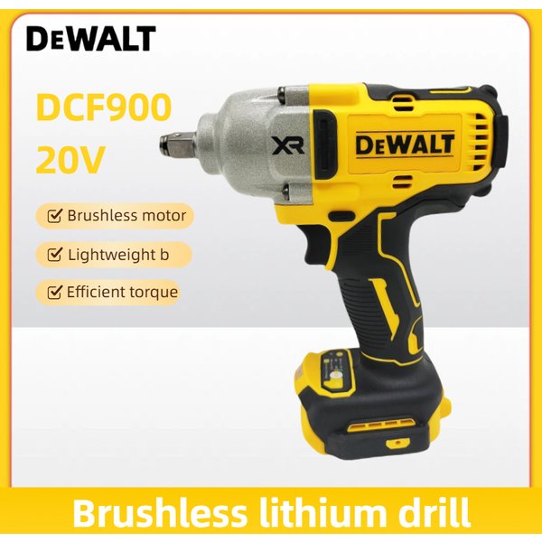 DEWALT DCF900B 20V MAX XR Klucz udarowy o wysokim momencie obrotowym 1/2 cala z pierścieniem zabezpieczającym, 4-biegowy przyrząd do demontażu opon (tylko narzędzie)