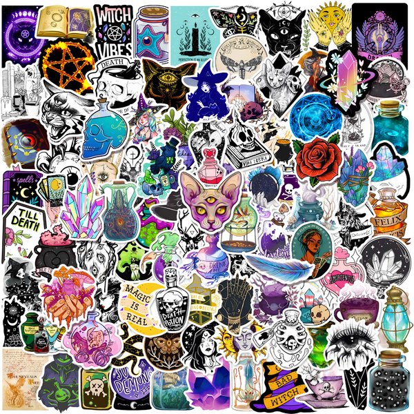 Autocollants gothiques mystérieux pour apothicaire magique, 100 pièces, pour ordinateur portable, Notebook, Scrapbooking, guitare, autocollants, jouet, cadeau pour enfants