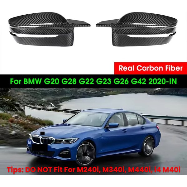Coques de rétroviseurs latéraux en fibre de carbone véritable pour BMW G20 G28 G22 G23 G26 G42 2020-IN, accessoires de style automobile