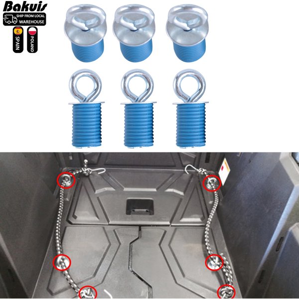 For Polaris RZR 6pcs/Set Tie Down Anchor Tie Downs Anchors Blue 570 900 ZR S 900 800 1000 XP Sportsman 110 400 450