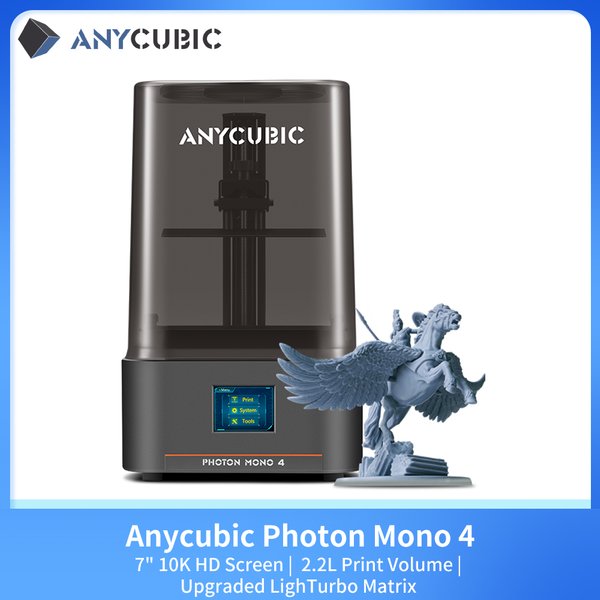 ANYCUBIC Photon Mono 4 3D-Drucker 10K 7'' Hochauflösender Bildschirm UV-Harz-Drucker Hochgeschwindigkeits-3D-Druck Größe 153×87×165mm
