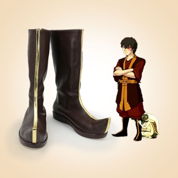 IN STOCK ATLA Fire Nation Prince Zuko Cosplay Shoes Brown Boots