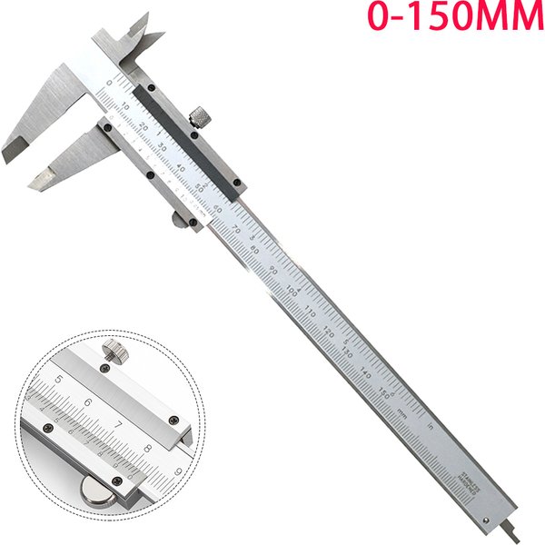 0-150 MM 6 "Messschieber Stahl Gauge Mikrometer Messgeräte Zimmermann Werkzeuge Professionelle Pachymeter Tiefe Lineal