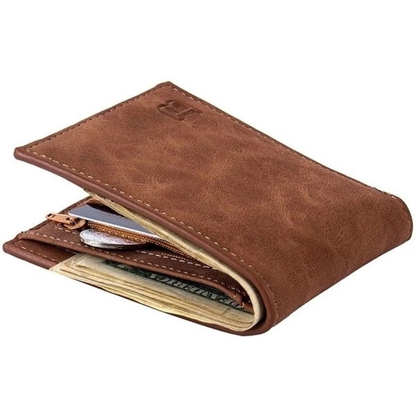 New Short Men Wallets Slim Card Holder Male Wallet PU Leather Small Zipper Coin Pocket Man Purse Wallet