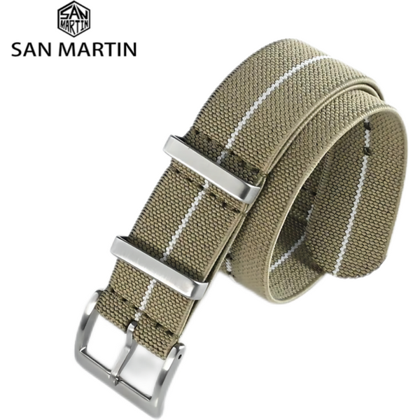 San Martin Nylon Watchband 22mm Elastic Strap 20mm Premium Watch Bands For Wristband Men Women Sweat With Pin Buckle BD0001