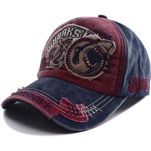 2023 Nouveau Designer Vintage Chapeau de requin Broderie Snapback Casquette de baseball Casquette Homme Hip Hop Casual Visière Chapeaux pour femmes Hommes