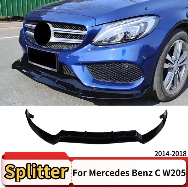 Pour Mercedes Benz classe C W205 C180 C200 C260 C250 C300 2014-2018 séparateur avant lèvre de pare-chocs garniture Tuning accessoires 3 pièces Style