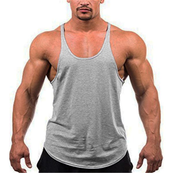 Muscle Guys Gym Clothing Bodybuilding Stringer Tank Top Men Cotton Vest Y Back Sleeveless Shirt Sports Singlets Workout Tanktop