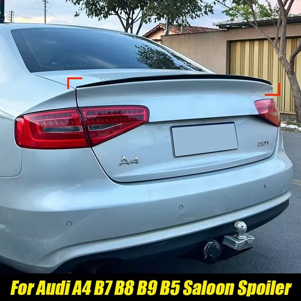 Für Audi Zubehör A4 B8 B9.5 B5 B6 B7 Limousine 2004+ Auto-Heckspoiler Flügel Hochglanz Schwarz Weichplastik Karosserie-Kit