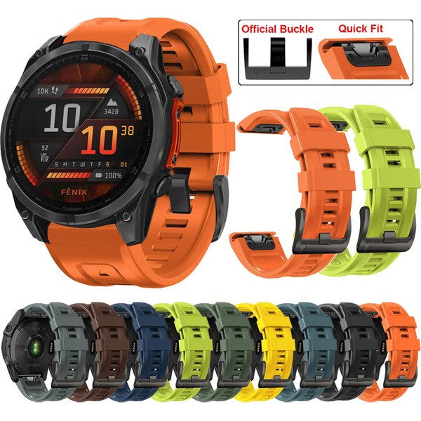 QuickFit 22mm 26mm Silikonarmband für Garmin Fenix 8 E 7 7X 6 6X Pro/Epix Pro Gen 2 47mm 51mm 5XPlus Enduro 3 Tactix 7 Uhrenarmband