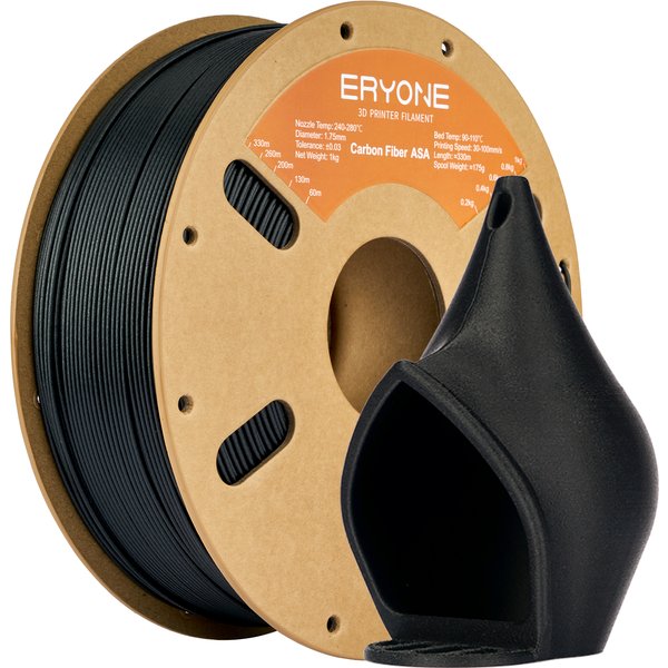 ERYONE 3KG Carbonfaser ASA Filament 1,75mm UV- und Witterungsbeständig, ASA CF 3D-Druckfilament Perfekt für den Außendruck