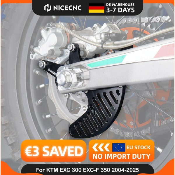 NICECNC Hintere Doppelbremssattelhalterung Stunt-Bremsscheibenschutz für KTM EXC 300 EXC-F 350 2004-2025 SX 125 SXF 450 XCW XCWF, GasGas EC 300 EC 250 2021-2025, Husqvarna FE 450 2014-2025