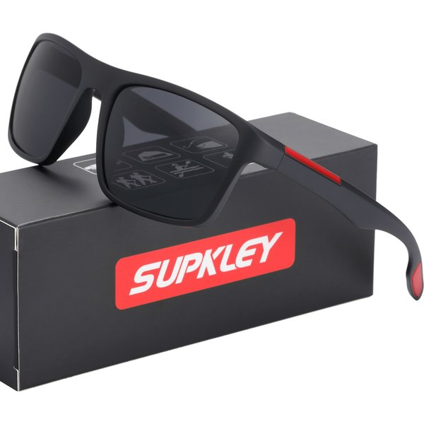 SUPKLEY Ultra Light TR90 Sunglasses Men HD Polarized Sun Glasses UVA& B Protection Eyewear Accessory with Original Package