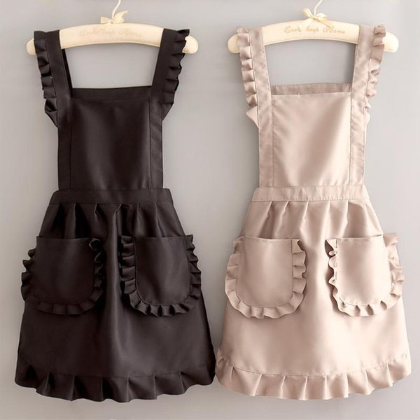 1Pcs Nette Koreanische Stil Schürze Weibliche Nagel Shop Küche Kaffee Overalls Hause Kochen Reinigung Ärmellose Schürze