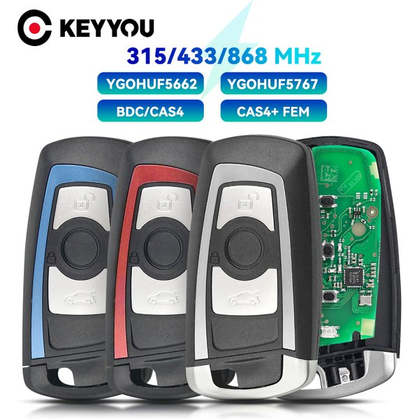 KEYYOU 3/4 Buttons Remote Key Fob For BMW 5 7 F Series FEM / BDC,CAS4,CAS4+ 2012-2017 YGOHUF5662/YGOHUF5767 315/433/868Mhz New