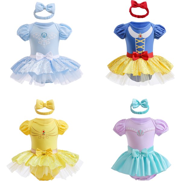 Baby Romper TUTU Dress With Headband Infant Baby Princess Girl Clothes Size 3-18M Cute Design Baby Dress Party Costumes