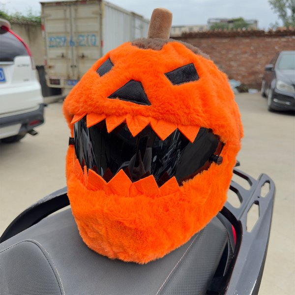 Pluszowa nakładka na kask motocyklowy z motywem dyni na Halloween, zabawny pokrowiec ochronny na kask na Boże Narodzenie, akcesoria motocyklowe.