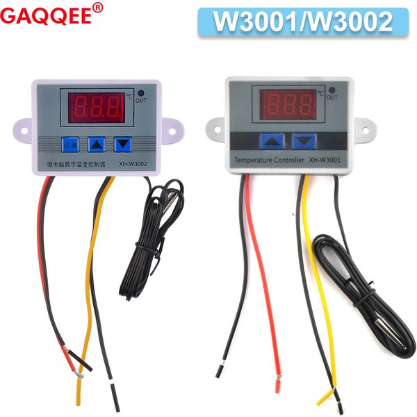 Thermostat de régulateur de température W3001 W3002, 10a, 12V, 24V, 220V, LED, contrôle numérique par micro-ordinateur, régulateur multifonctionnel