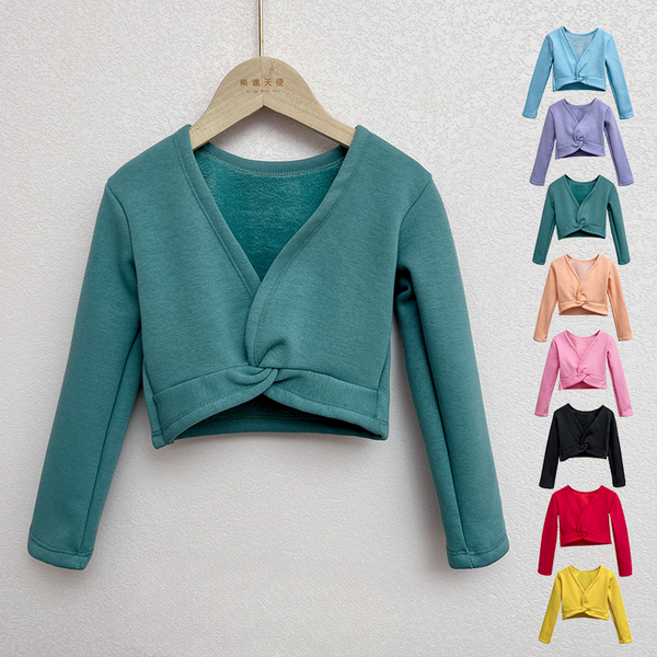Cardigans de Ballet enveloppants pour filles et enfants, justaucorps de danse en polaire douce et épaissie, manteaux de Ballet chauds croisés, automne et hiver