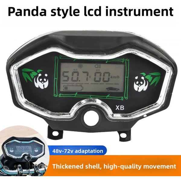 Elektrisches Dreirad-Armaturenbrett, Geschwindigkeits- und Leistungsanzeige im Panda-Stil mit Flüssigkristall, 48 V – 72 V Universal-Instrumentenbaugruppe.