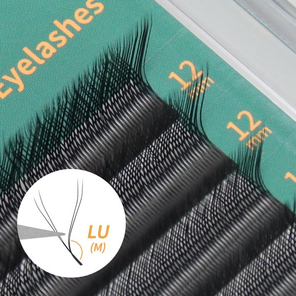 GLAMLASH Y YY W Shape Mesh Fake Natural Eyelash Extension C/D/L/LU Makeup Lashes Hand-woven Y False Premade Volume Lash