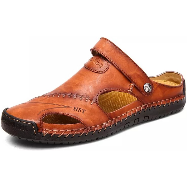 Sandales d'été en cuir pour hommes, sandales romaines classiques, pantoufles d'extérieur, tongs de plage en caoutchouc, sandales de Trekking aquatique, 2022