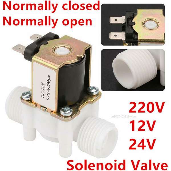 1/2' 3/4' Male Thread Solenoid Valve AC 220V DC 12V 24V Water Control Valve Controller Switch Normally Closed Normally Open