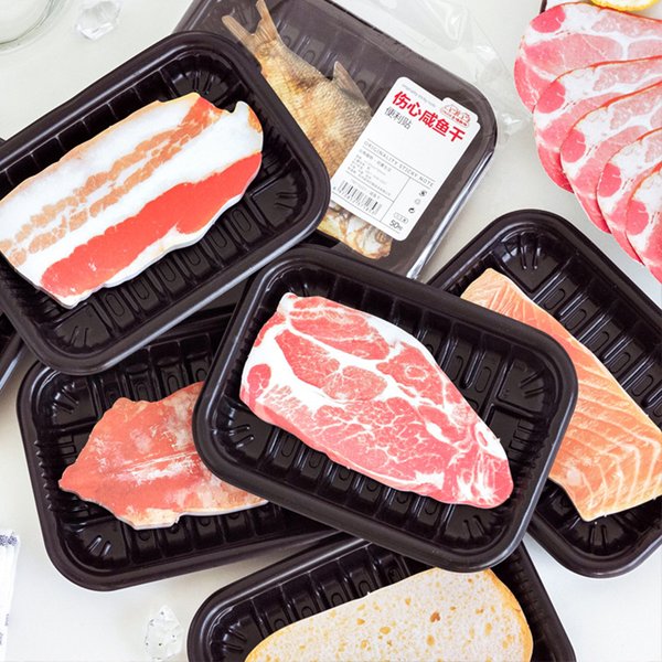 Novelty Funny Grilled Meat Simulation Memo Pad Sticky Notes Notebook Stationery Paper Stickers forRestaurant Bar