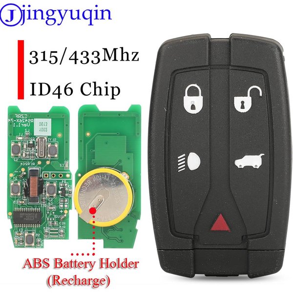jingyuqin 5 Buttons Smart Remote Car Key Fob 315Mhz /433 Mhz ID46 For Land Rover For Land Rover Freelander 2 Rechargeable