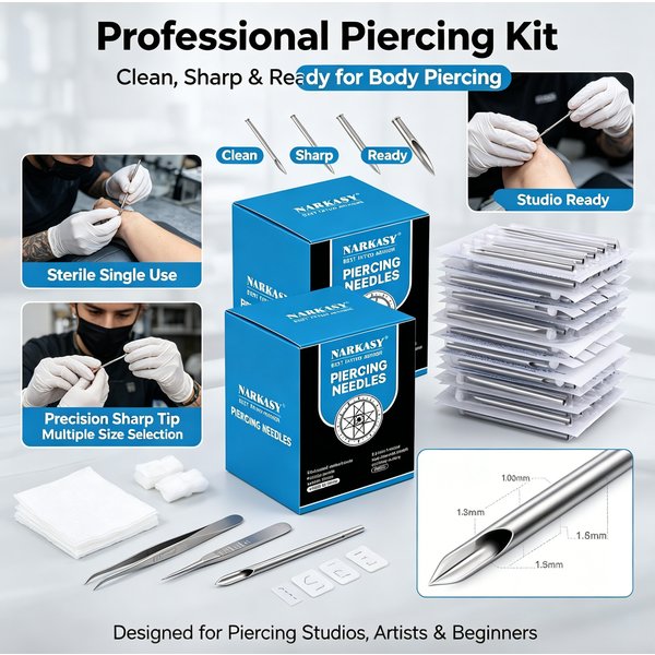 12G 14G 16G 18G 20G 5/10/30/50 stücke Piercing Nadeln Einweg Piercing Nadeln Ohr Nase Nabel Nippel Piercing Piercing Kits