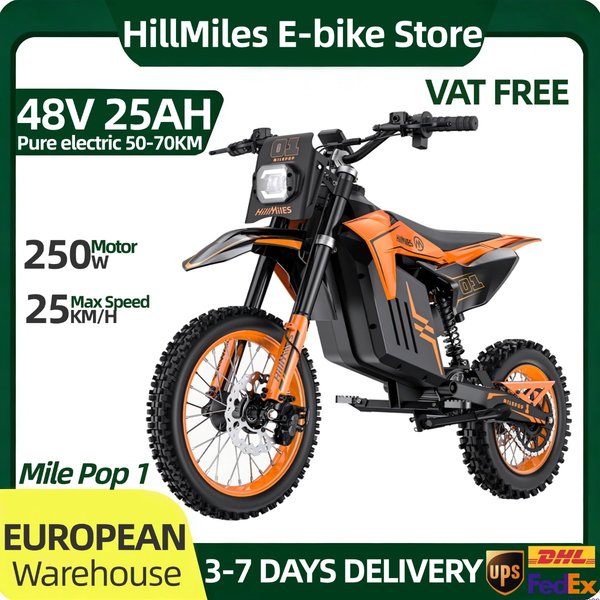 HillMiles MilePop 1 48V 25AH Elektrofahrrad für Erwachsene mit Lithium-Akku, leistungsstarkem Motor, rein elektrischer Reichweite von 50-70 km, 12-Zoll-Vorder- und 14-Zoll-Hinterreifen,