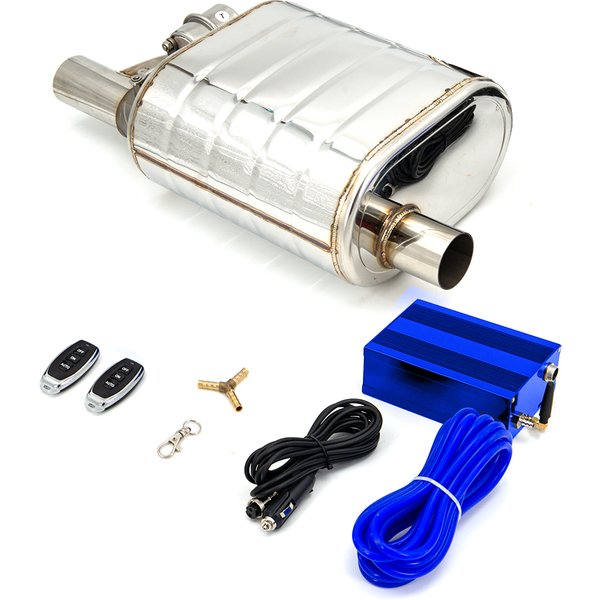 51mm"/60mm"/ 63mm"/76mm'' /70mm Exhaust Muffler With Dump Valve Stainless Steel Electric Exhaust Cutout Remote Control Set