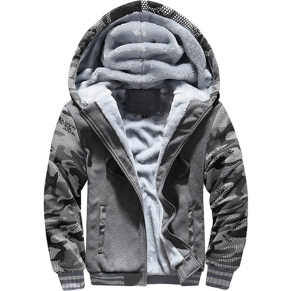 Veste épaisse pour hommes, doublure polaire, manteaux chauds d'hiver à capuche, coupe-vent, fermeture éclair complète, vêtements d'extérieur décontractés, vêtements de sport