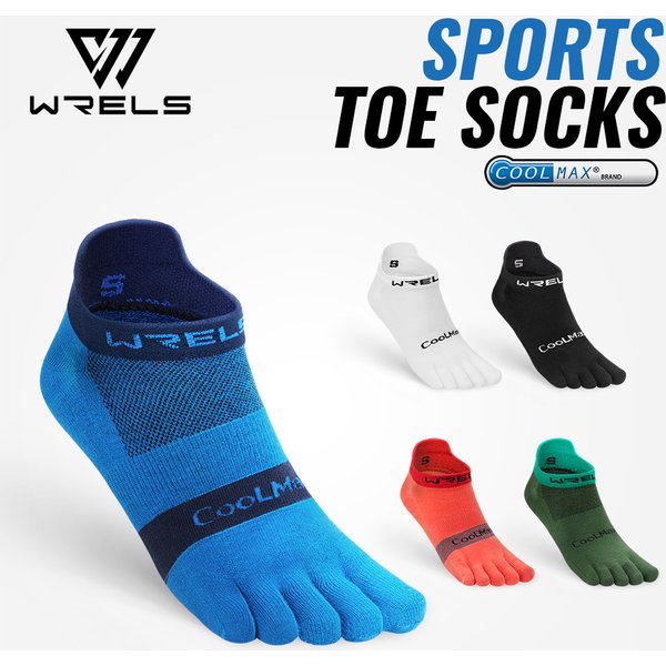 WRELS 1/2/3 paires de chaussettes COOLMAX à cinq doigts, respirantes, pour la randonnée, la course à pied, douces, confortables, évacuant l'humidité
