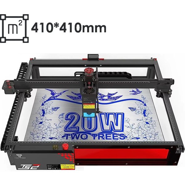 Twotrees TS2 Lasergravierer, 20 W Laserschneider, Autofokus-Lasergravurmaschine für Holz, Metall, Unterstützung, Offline-Steuerung