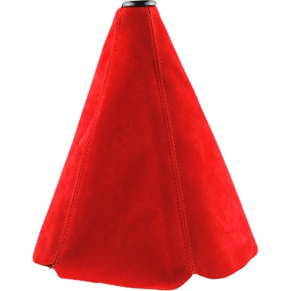 JDM Style – levier de changement de vitesse en cuir suédé rouge, couverture de botte, colliers de pommeau de levier de vitesse pour voiture manuelle universelle