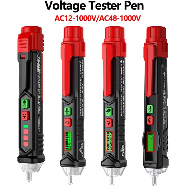 Digitaler AC-Spannungsdetektor, intelligenter berührungsloser Tester, Stiftmessgerät, 12–1000 V/48 V–1000 V, elektronischer Tester, elektrischer Sensor-Teststift