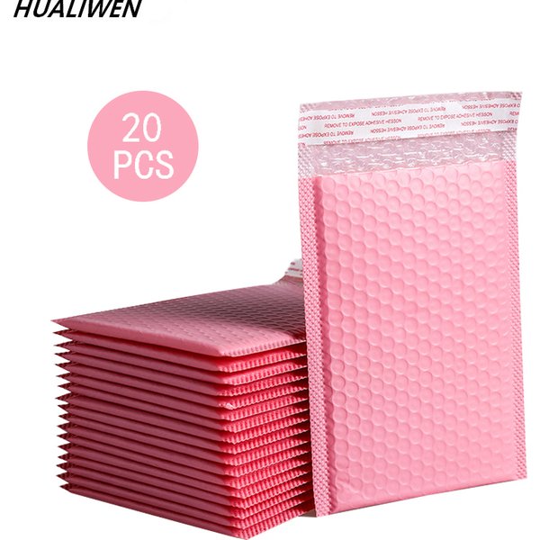 20 Stück Luftpolsterumschläge, rosa Poly-Luftpolsterumschläge, selbstklebende, gepolsterte Umschläge