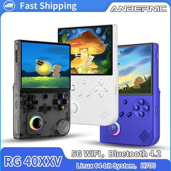 Anbernic RG 40XXV Retro-Handheld-Spielkonsole, 4,0-Zoll-IPS-Bildschirm, Linux 64-Bit-System mit RGB-Beleuchtung, 64G-Karte, über 5000 Spiele, RG40XXV
