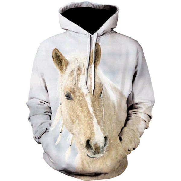 Sweats à capuche College 3D pour hommes et femmes, pull unisexe, sweat-shirt créatif, motif animal de cheval marron, décontracté, offre spéciale, 2022