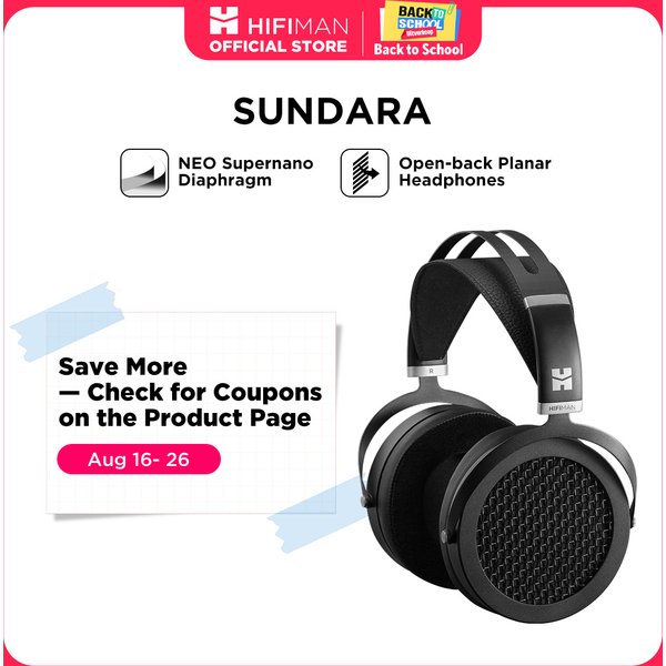 HIFIMAN SUNDARA Over-Ear-Over-Ear-Magnetkopfhörer in voller Größe (schwarz) mit High-Fidelity-Design und Metallgehäuse