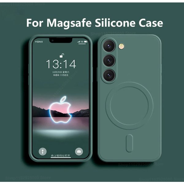 Magnetyczne etui do telefonu z technologią MagSafe, kompatybilne z modelami Samsung Galaxy S26, S25, S24, S23, S26 Ultra, S26 Ultra Plus, FE – miękkie etui z płynnego silikonu.