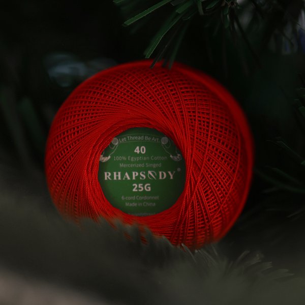 Rhapsody #40 Size Premium Cotton Crochet Thread for Tatting Needlepoint DIY Knitting Lace Quilting Sewing Mercerized 300Yds Ball