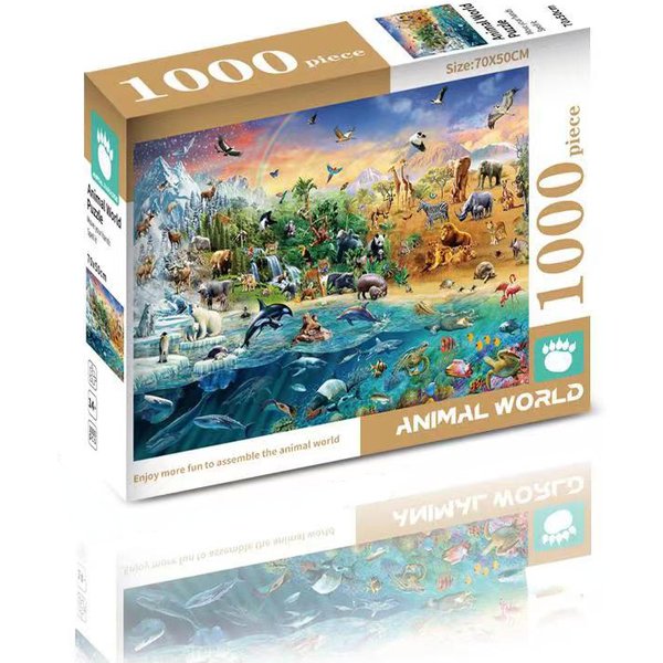 Puzzle en papier de la série Customs World Famous Animal pour adultes, jouets d'apprentissage, éducation, artisanat, cadeaux, 70x50cm, 1000 pièces