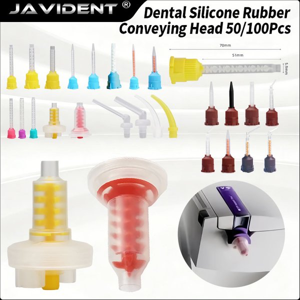 50/100 Stück Dentalbedarf, Abdruckübertragungsspitzen, Silikon-Gummi-Mischspitzen für Dentallaborinstrumente
